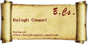 Balogh Csepel névjegykártya